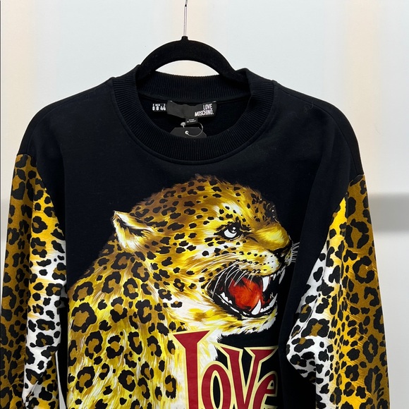 Love Moschino Black and Yellow Leopard Print Sweater - Picture 2 of 5